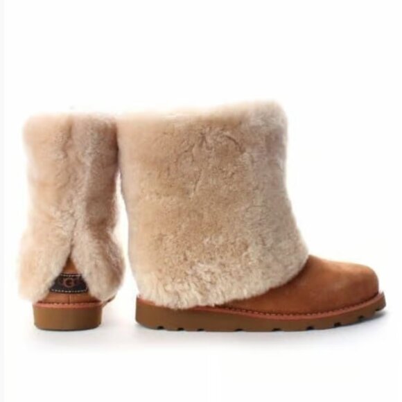 UGG Australia Maylin Mid-Calf Boots Camel Shearling Women’s 7 NWOB - Picture 2 of 16